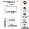 thumbnail image 6 of Bellemave Twin over Full Size Metal Bunk Bed Frame 2 Bunk Bed Frame with Interchangeable Ladder and Guardrails Space Saving Noise Reduced Low Bunk Bed for Teens  (White, Twin over Full), 6 of 11