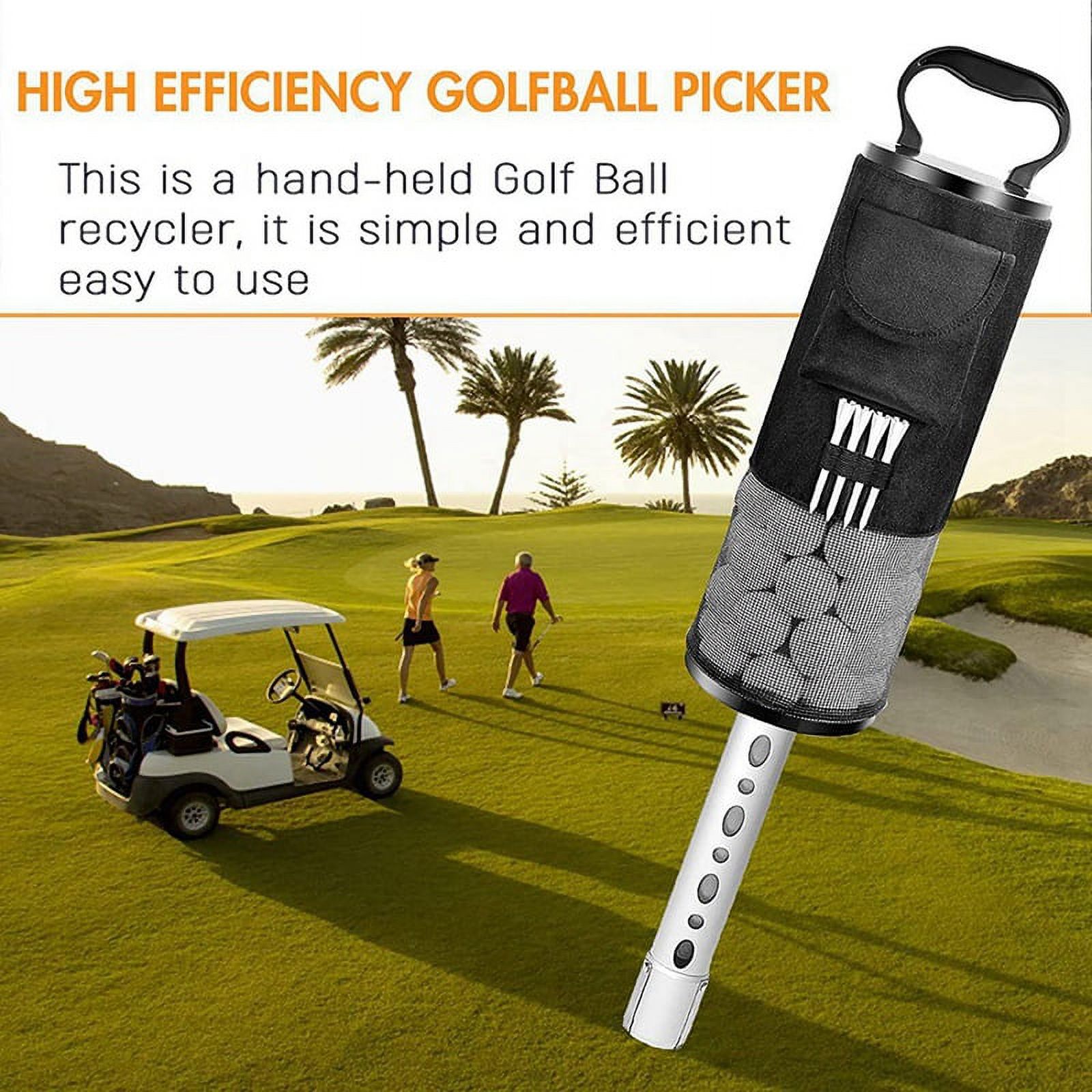 Shags Bag for Golf Balls,Golf Ball Retriever with Detachable Aluminum Alloy Tube, Golf Shags Bags with Pocket&Tee Holder - image 5 of 7