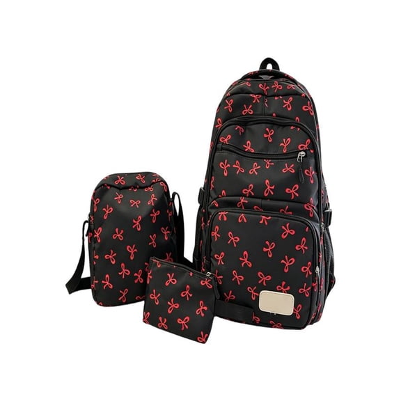 3 PC Backpack Set with Cute Bow– Large Capacity Cartoon Backpacks, Back to School Merch, Lightweight Travel Backpacks, Waterproof School Bag for Teens #A