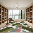 thumbnail image 2 of ODIKA 2'x3' Machine Washable Non-Slip Area Rug, Abstract Cream High Traffic Rug, Green, 1284507, 2 of 7