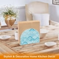 thumbnail image 5 of Beach Coastal Sea Shell Waves Teal Acrylic Napkin Holder Tissue Paper Clear Tabletop Dispenser Dining Room Bathroom Party Hotel, 5 of 8