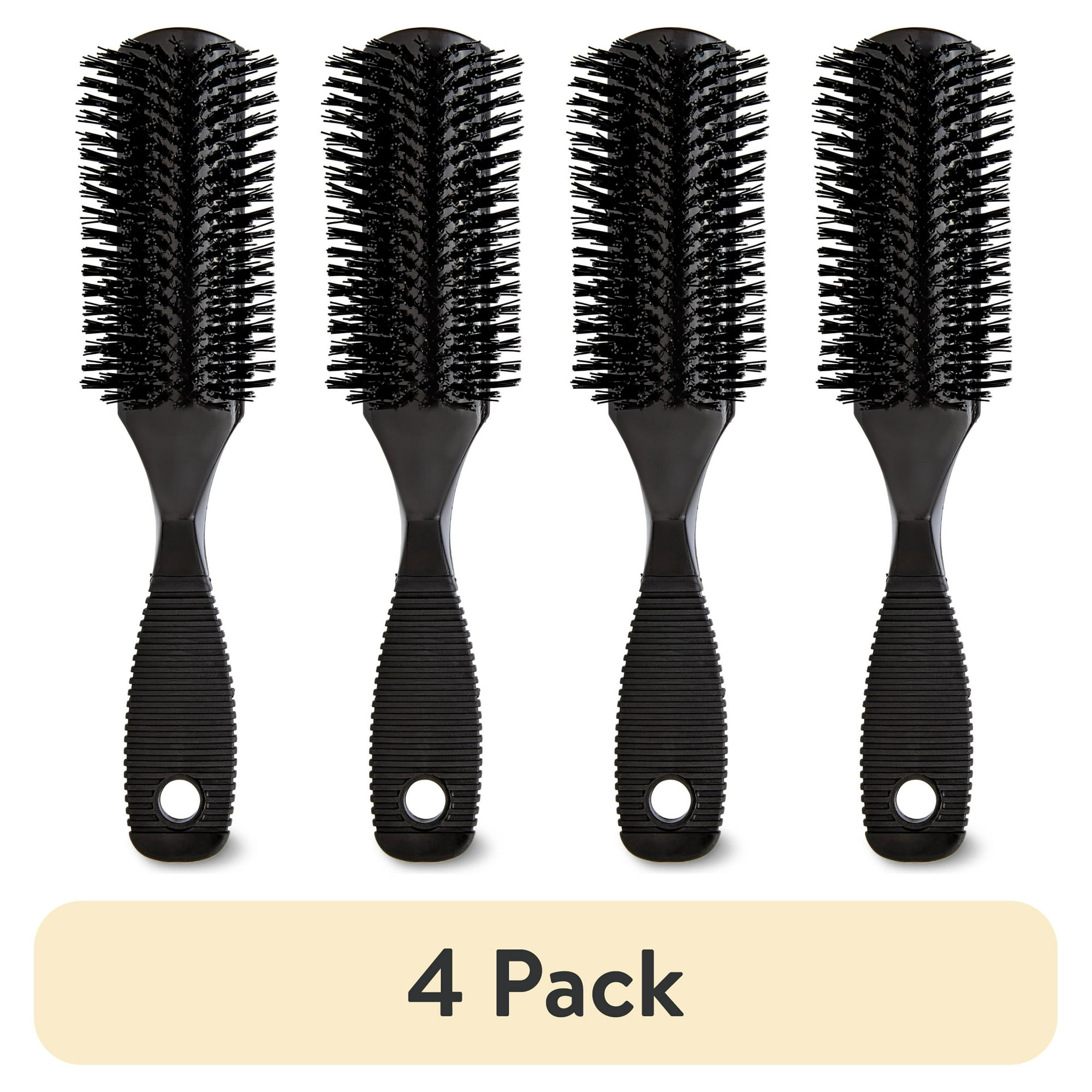 (4 pack) Equate Styling Brush and Comb Set, Black, 2 Pieces
