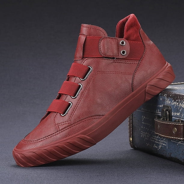 Zapatos de primavera para hombre, zapatos de cuero para hombre, zapatos casuales, zapatillas clásicas de moda que combinan con todo, zapatillas altas para hombre, cómodas y de moda