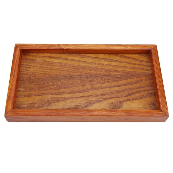 Domqga Higoodz Rectangle Wooden Tea Tray Serving Table Plate Snacks Food Storage Dish for Hotel Home