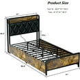 thumbnail image 6 of GAZHOME Twin Size Platform Bed Frame with Charging Station, 4 Storage Drawers and Headboard, No Box Spring Required, 6 of 6
