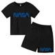 thumbnail image 5 of Conjunto de 2 camisetas y pantalones cortos con estampado de letras de verano para niños de 2 a 13 años, ropa deportiva de calle para niños y niñas, 5 of 5