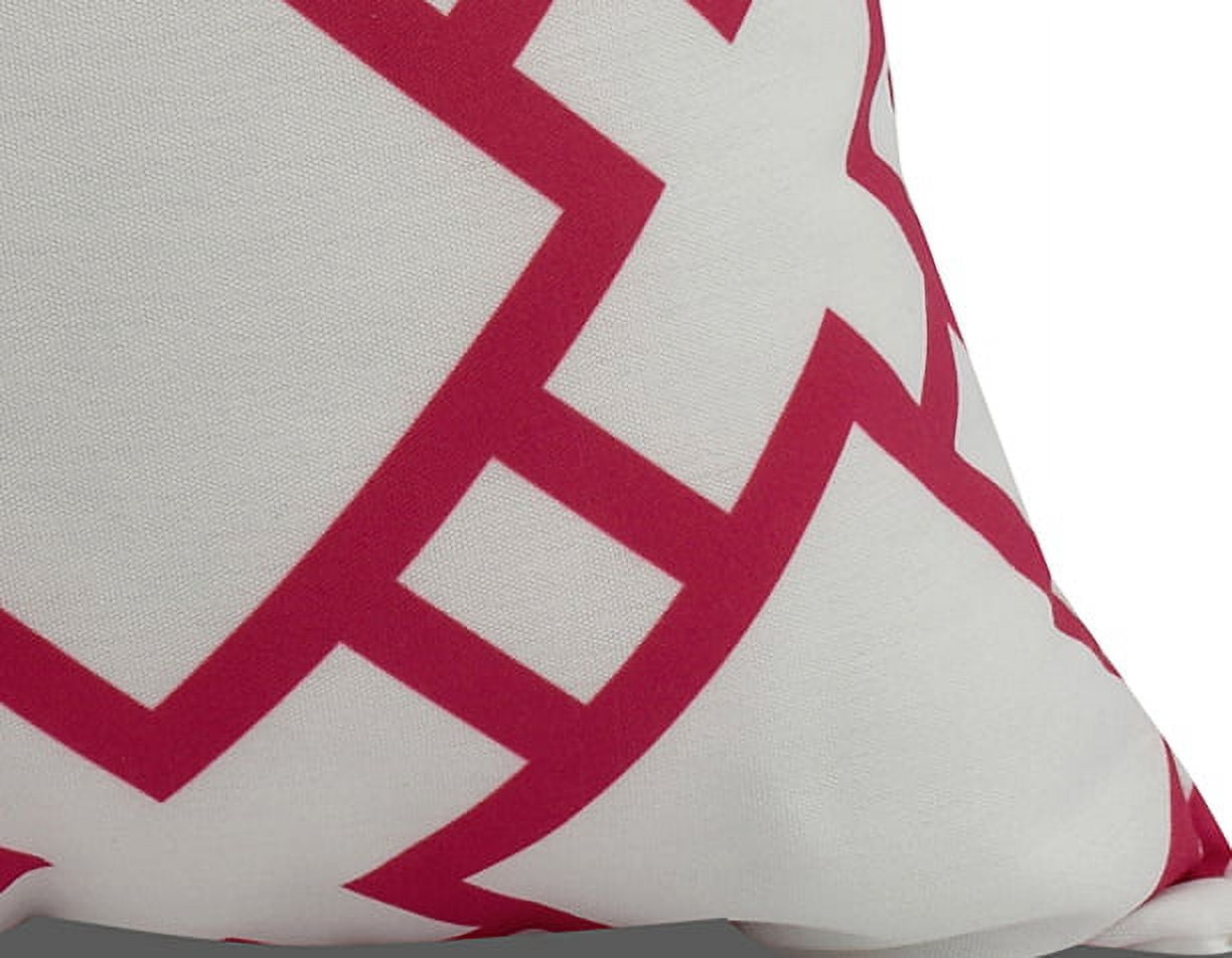 Simply Daisy, 18" x 18" Square in St. Louis , Geometric Print Outdoor Pillow, Pink/Fushcia