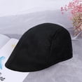 thumbnail image 6 of Joernso Men Retro Advanced Hat Solid Color Casual Portable Breathable Sun Protection Anti-UV Literary Newsboy Hat Forward Cap Beret, 6 of 8