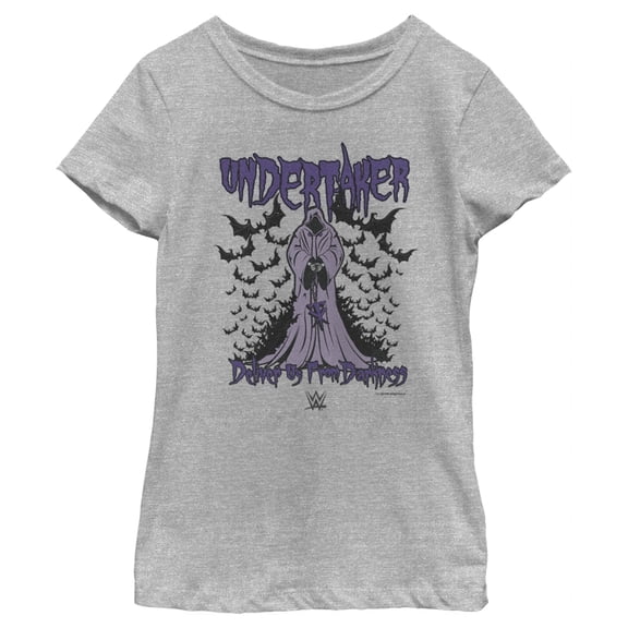 Girl's WWE Undertaker Deliver Us From Darkness  Graphic Tee Athletic Heather Small