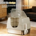 thumbnail image 4 of Enclosed Cat Litter Box with Flip-Top Lid, Stainless Steel Large Covered Litter Box, High Sided Metal Litter Pan with Litter Scoop & Mat, Odor Control, Leak Proof, Easy Cleaning, Grey, 4 of 9