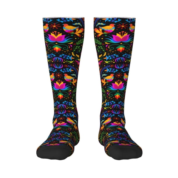 Balery Mexican Flower Traditional1 Calcetines novedosos Calcetines deportivos Calcetines hasta la rodilla Calcetines de algodón Calcetines originales y geniales