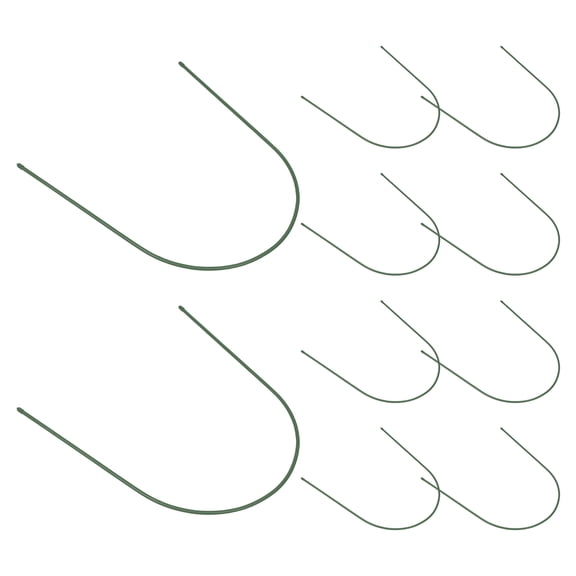 ETHZZLE Garden Hoops for Raised Beds Green Plastic Arch Frame for Year-Round Planting 10Pcs
