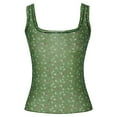 thumbnail image 4 of Floral Print Mesh See Through Camis Womens Square Neck Tank Top Sleeveless Lightweight Trendy Y2K Lace Sheer Slim Fit Sexy Going Out Blouse, 4 of 8