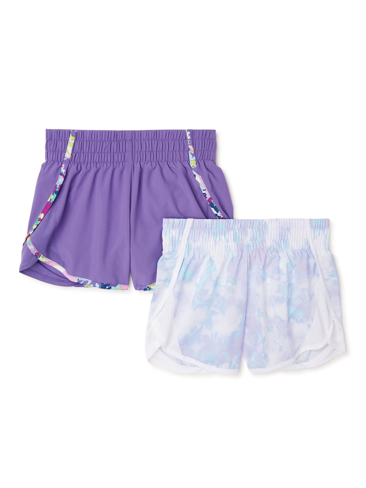 Athletic Works Girls' Printed and Solid Active Running Shorts, 2-Pack,  Sizes 4-18 & Plus - Walmart.com
