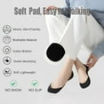 thumbnail image 2 of 6 Pair Ultra Low Cut Invisible Womens No Show Socks With Padding For Flats Loafer, Size 5-10, 2 of 7