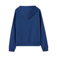 thumbnail image 5 of ELFINDEA Womens Coats Jackets for Women Casual Fashion Solid Color Long Sleeved Zippered Hooded Sweatshirt Womens Tops Dark Blue L, 5 of 5