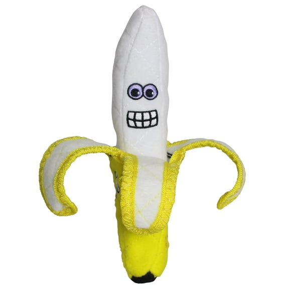 Tuffy Funny Food Banana 2 in 1 Durable Plush Dog Toy