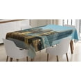 thumbnail image 1 of Cincinnati Tablecloth, Sunny Days at Midwest Metropolitan American Suspension Bridge Photograph Print, Rectangular Table Cover for Dining Room Kitchen, 60" X 84",Multicolor, by Ambesonne, 1 of 3