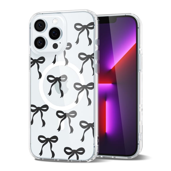 Funda magnética transparente con moño para iPhone 13 Pro Svanove