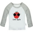thumbnail image 2 of iDzn Cool Apple Funny T shirt For Baby, Newborn Babies T-shirts, Infant Tops, 0-24M Kids Graphic Tees Clothing (Long Gray Raglan T-shirt, 6-12 Months), 2 of 5