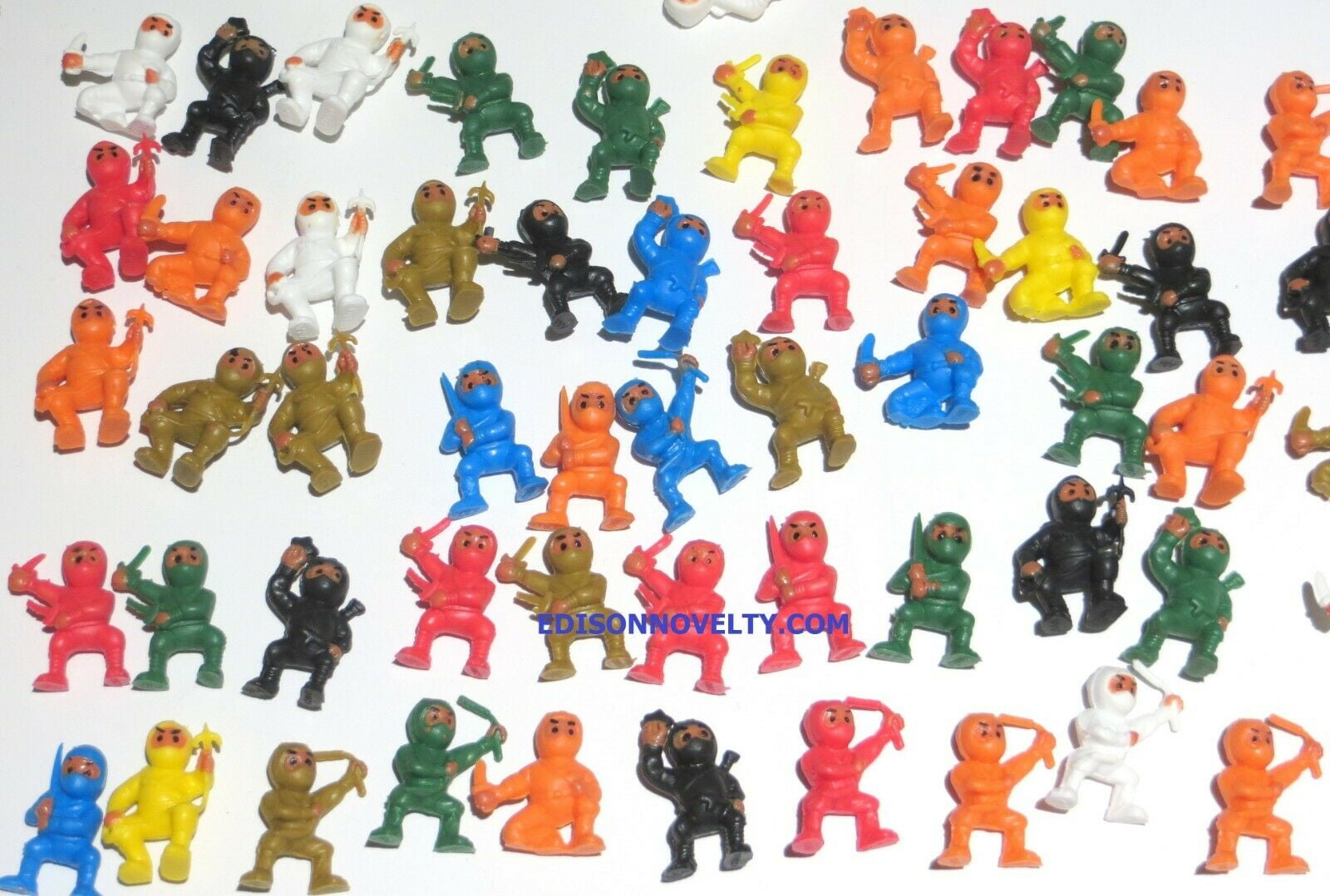 Ninja Karate Figures 100 Assorted Colorful (Cake Toppers, Party Favors)