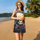 thumbnail image 3 of Fotbe Vintage Leaf Flower Skull Vestido de Verano sin Mangas para Mujer – Vestido Midi Línea A, Estilo Camiseta Floral, Vestido Playero Casual y Fluido, 3 of 7