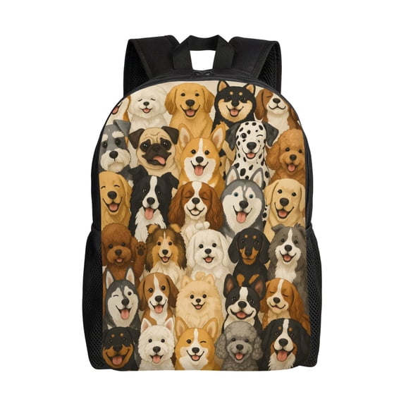 Pet Lovers Dog Backpack Full Front Print Travel Laptop Bag for Men and Women