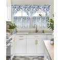 thumbnail image 4 of Navy Blue Eucalyptus Leaves Swag Curtains for Living Room/Bedroom Windows, Retro Country Leaf Botanical Kitchen Curtains and Valances Set 36 Inch Length, Light Filtering Swags Valance Curtain Panels, 4 of 5