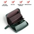 thumbnail image 3 of Cartera para tarjetas de crédito Laklulu con 12 ranuras + 2 ranuras para efectivo Estuche para tarjetas con cremallera de cuero PU suave, 3 of 5