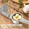 thumbnail image 6 of Kitchen Garlic Press, Rust Proof & Dishwasher Safe Garlic Mincer, Durable Garlic Crusher Set with Peeler＆Brush, Easy to Clean and Squeeze, Rose, 6 of 7