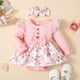 thumbnail image 5 of Gibobby Mameluco para niño Vestido de mono de línea con y estampado de flores de manga larga para niña pequeña, peleles de verano con volantes, ropa(Rosa, 6-9 Meses), 5 of 5