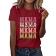 thumbnail image 1 of TSADFHJI Hauts d'Été pour Adolescentes Tendance 2024 Femmes Chemises Imprimées Décontractées Col Rond Manches Courtes Tee Tops Tunique Blouse S Rouge, 1 of 5