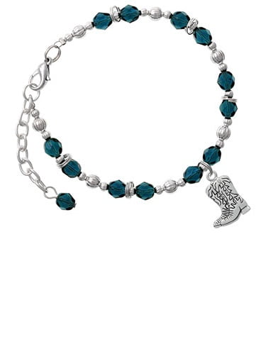 Blue Cameo Silvertone Oval 8 Friends Infinity Toggle Chain Bracelet