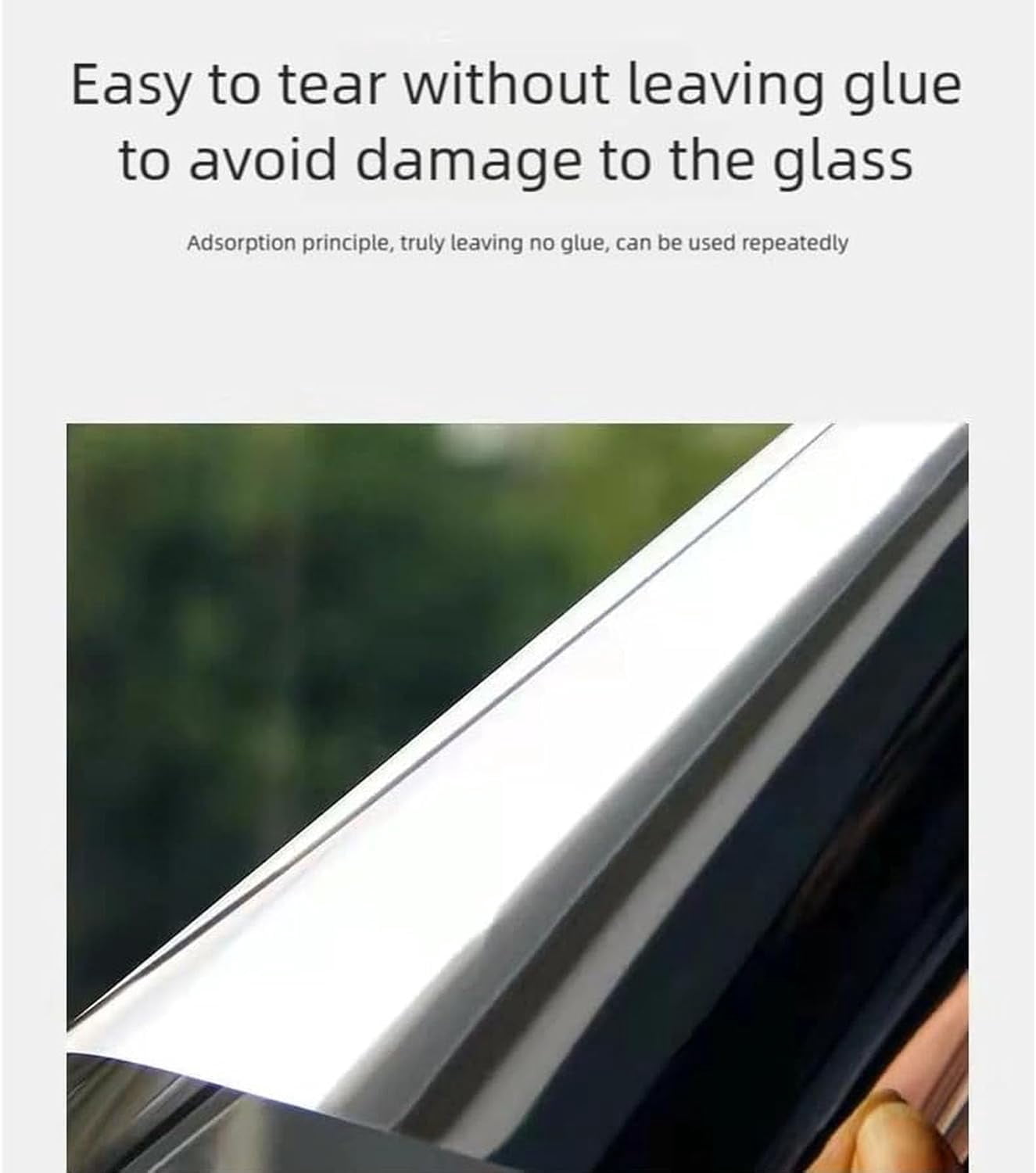 Privavue One Way Window Film, One Way Window Film Day and Night with Installation Tools, Privacy Silver Household Removable Window Tint for Home, No Trace, No Glue (XXL)