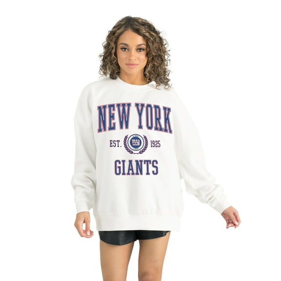 Women's Gameday Couture White New York Giants Timeless Triumph Premium Fleece Pullover Sweatshirt
