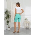 thumbnail image 6 of HDE Pull On Bermuda Shorts For Women Mid Rise 10" Inseam Shorts with Pockets Turquoise - L, 6 of 6