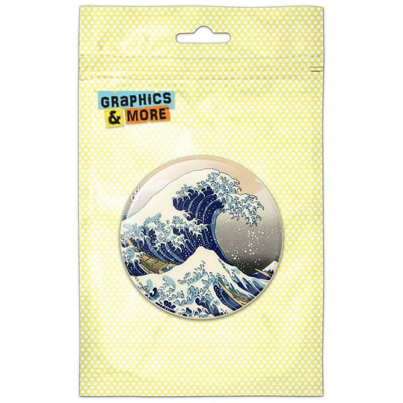 The Great Wave Off Kanagawa Painting Katsushika Hokusai Pinback Button Pin Badge