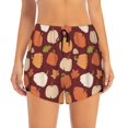 thumbnail image 2 of Balery Happy Thanksgiving Day Pattern Women's Running Shorts with Liner 2 Pockets Elastic Workout Athletic Gym Yoga Shorts-XX-Large, 2 of 7