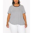 thumbnail image 1 of COIN 1804 Womens Contrast Binding Basic T-Shirt, Multicoloured, Plus Size, 2X, 1 of 1