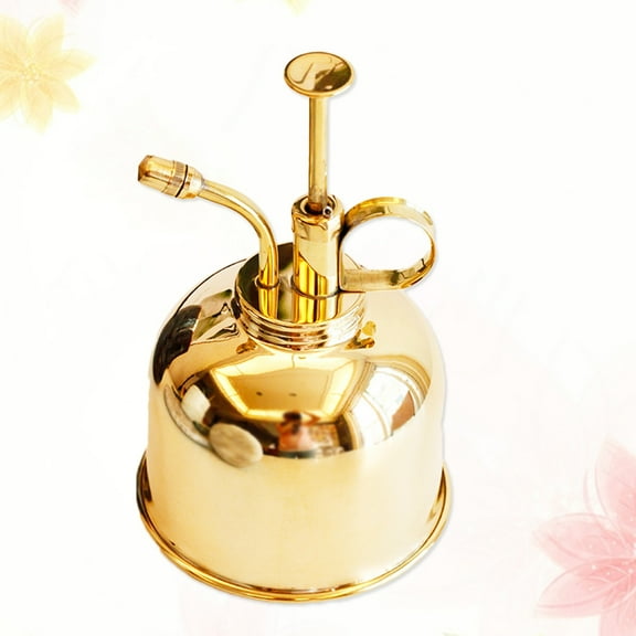 OUNONA Golden Water Spray Bottle Brass Finish for Indoor Plant Watering and Home Decor