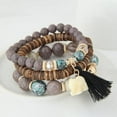 thumbnail image 4 of SPRING PARK Women Fashion Multilayer Resin Bracelets Boho Small Elephant Charm Tassel Bracelets Set Jewelry, 4 of 4