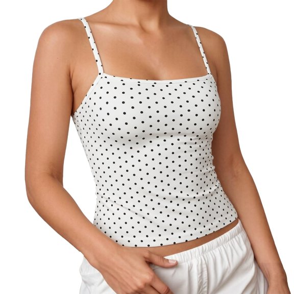 Women's Polka Dot Strap Tank, Sleeveless Summer Camisole, Cute Casual Layering Top