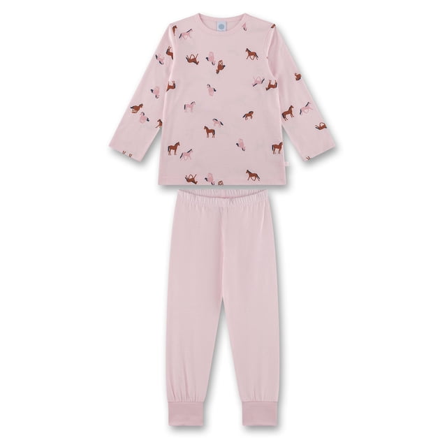 Sanetta Pijama niña - largo, niños, pijama, algodón, motivo Rosa 128