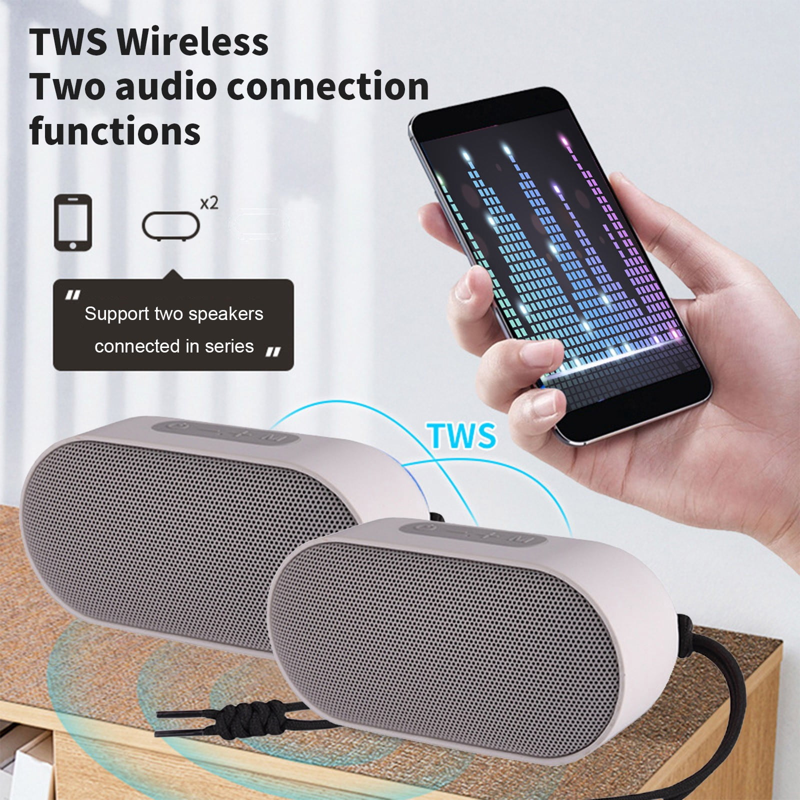 Byujiro Bluetooth 5.0 Desktop Speaker with USB and Card Slot Portable Waterproof and High Volume Bluetooth Speaker for Party, Camping & Home Use, Ideal Gift Idea
