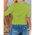 thumbnail image 2 of Womens Crewneck Short Sleeve Sweaters Tops Ribbed Pullover Sweater Blouse Soft Slim Fit Knit Sweater, 2 of 4