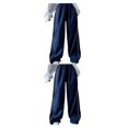 thumbnail image 2 of Sonducket Pantalón de poliéster Unisex Reemplazo Color sólido Casual Lavable Fácil de combinar Deportes Fotografía Pantalón largo Azul XXL Azul XXL 2Conjunto, 2 of 6