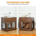 thumbnail image 4 of EastVita Dog Crate Furniture with Cushion,Wooden Dog Crate Table with 2 Drawers,3-Doors Dog Furniture,Indoor Dog Kennel Dog House Dog Cage Side End Table, 4 of 9