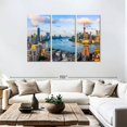 thumbnail image 3 of Elephant Stock Shanghai Sunset Skyline Wall Art - Horizontal Multi Panel Canvas - Living Room Wall Decor - Places Multi Panel - Blue And Gray Decor - 74" x 48", 3 of 8