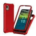 thumbnail image 2 of Phone Case for Nokia C110 (Straight Talk/ TracFone/Consumer Cellular),  Full Body  TPU Cover Case + Tempered Glass (Red), 2 of 5
