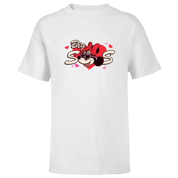Disney Valentine's Day Big Sis Gift Family Matching Trip - Short Sleeve T-Shirt for Kids - Customized-White